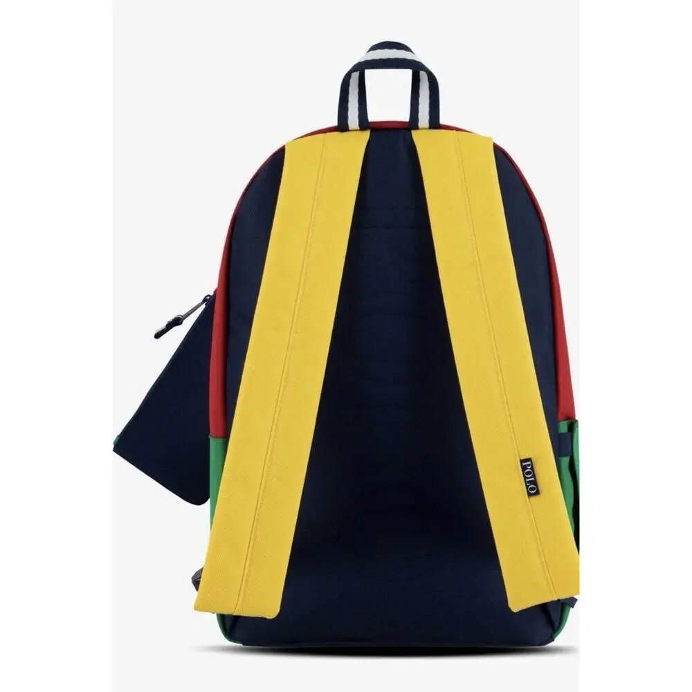 Polo Ralph Lauren Colorblock Youth Combo Pack Backpack Lunch Box & Pencil Case